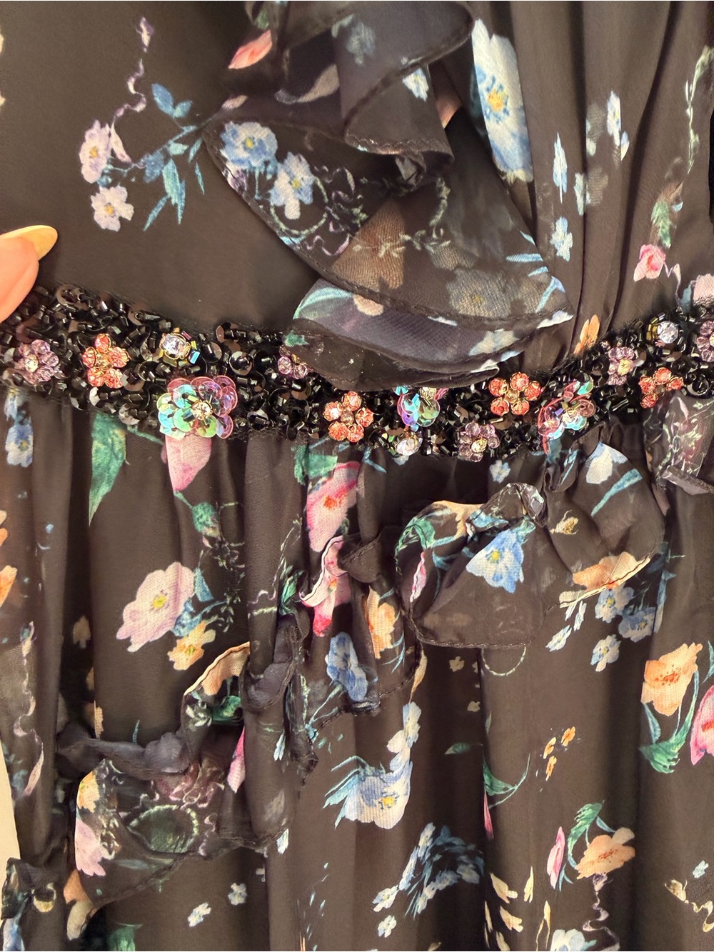 NWT Mac Duggal Floral Ruffle Gown 68090 – size 14 - Picture 7 of 10